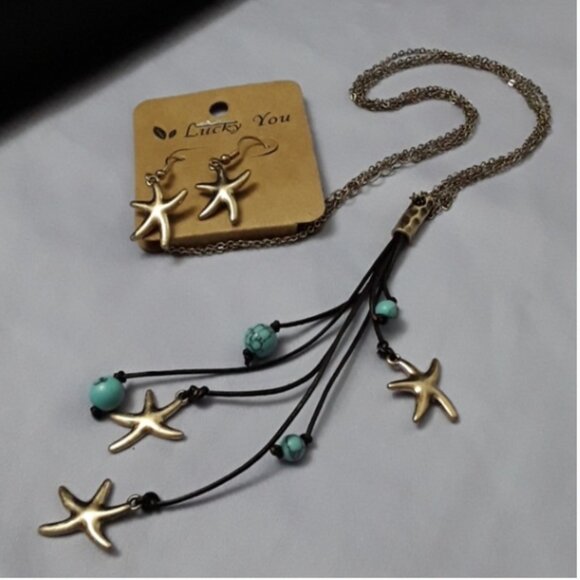 Starfish Necklace and Earrings - Picture 1 of 5